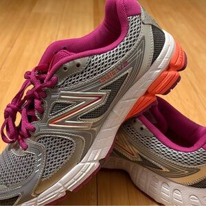New Balance Women's Running Sneakers Pink/Orange Silver Size 8.5